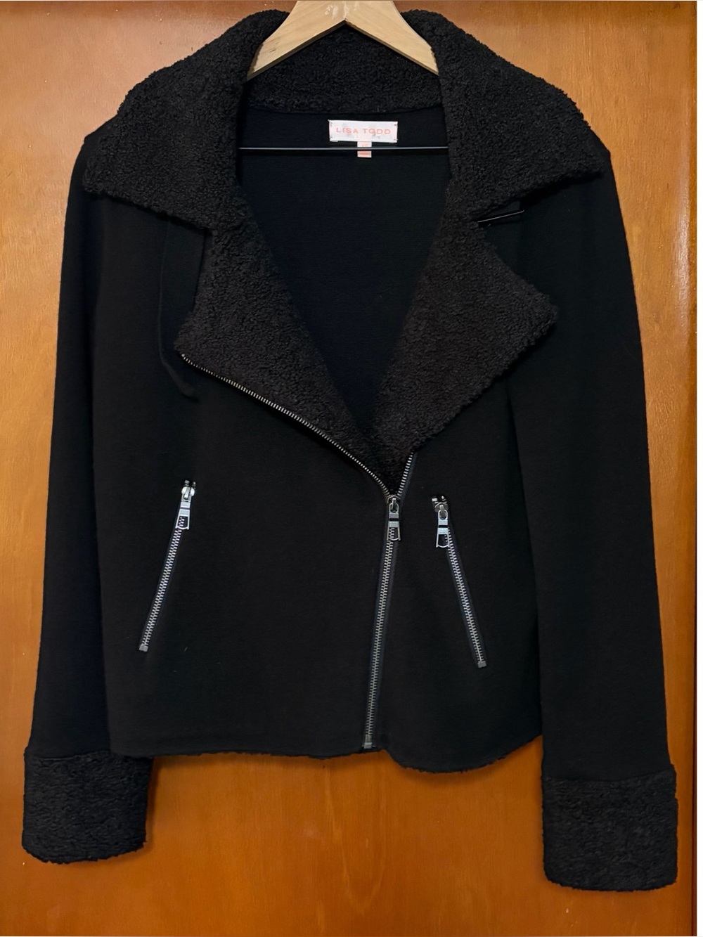 Lisa Todd No Limits Black Knit Moto Jacket